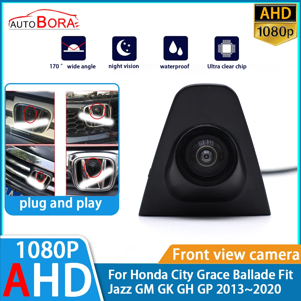 

ZhuCamX Ultra Clear Night Vision LOGO Parking Front View Camera For Honda City Grace Ballade Fit Jazz GM GK GH GP 2013~2020