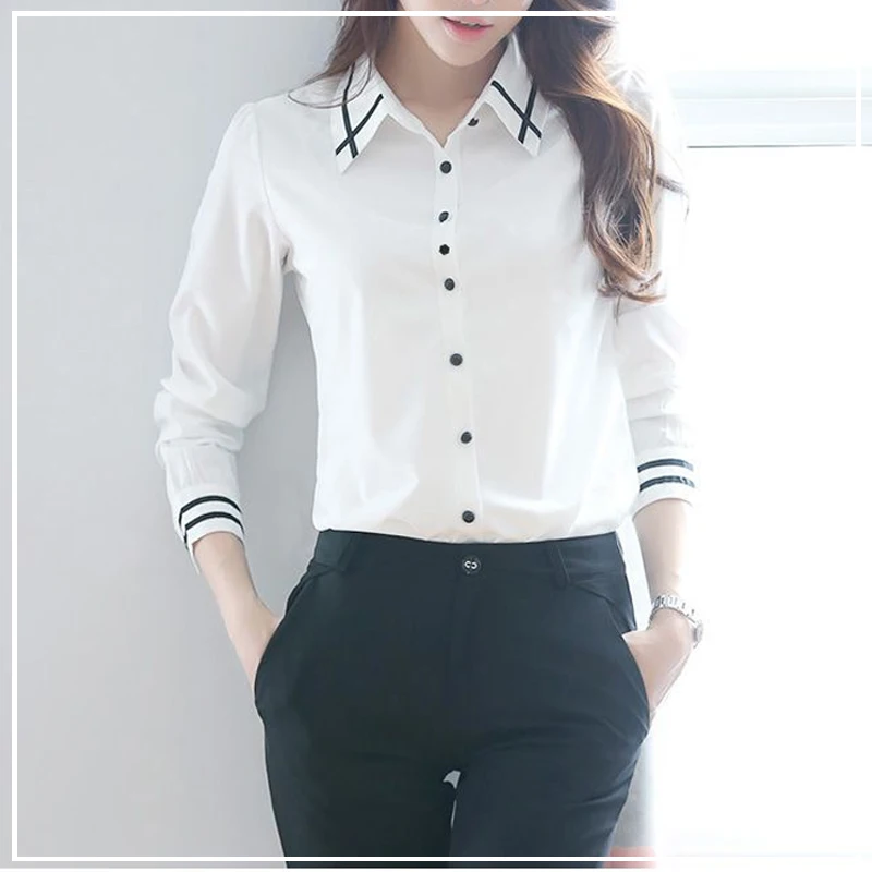 Spring and Autumn Commuting Simple and Fashionable Color Block Flip Collar Single Breasted Slim Fit Style Long Sleeved Shirt