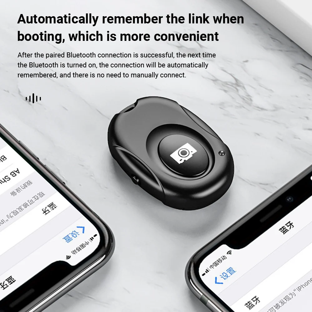 New Mini Portable Bluetooth Remote Control Camera Wireless Selfie Shutter Control For IPhone/Android Photos Videos Hands-Free