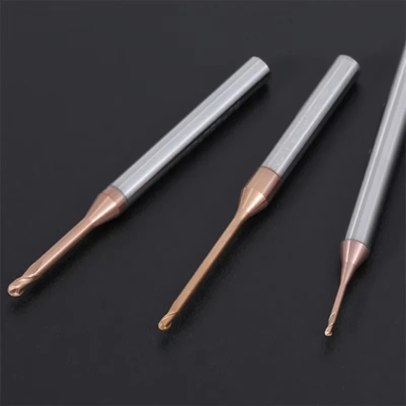 Fresa de ranura profunda de 2 filos HRC60, Fresa de metal duro, Fresa de extremo esférico de tungsteno, Herramientas CNC, Fresa para router, Cortador de fresado