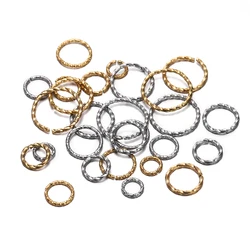 50pcs 8-14mm anelli di salto rotondi in acciaio inossidabile intrecciati anelli spaccati aperti connettore per anelli di salto per forniture di gioielli fai da te