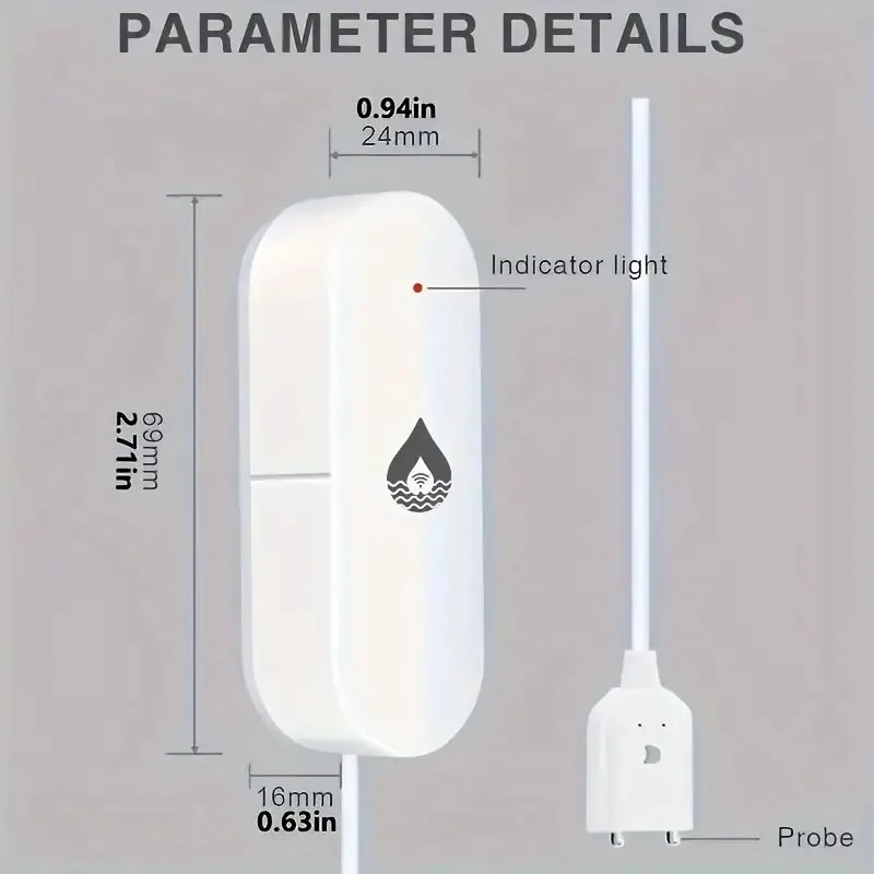 Sensor inteligente de fugas de agua WIFI Tuya, alarma, Sensor de fugas de agua de inundación, Compatible con Smart Life, Google Home, Alexa