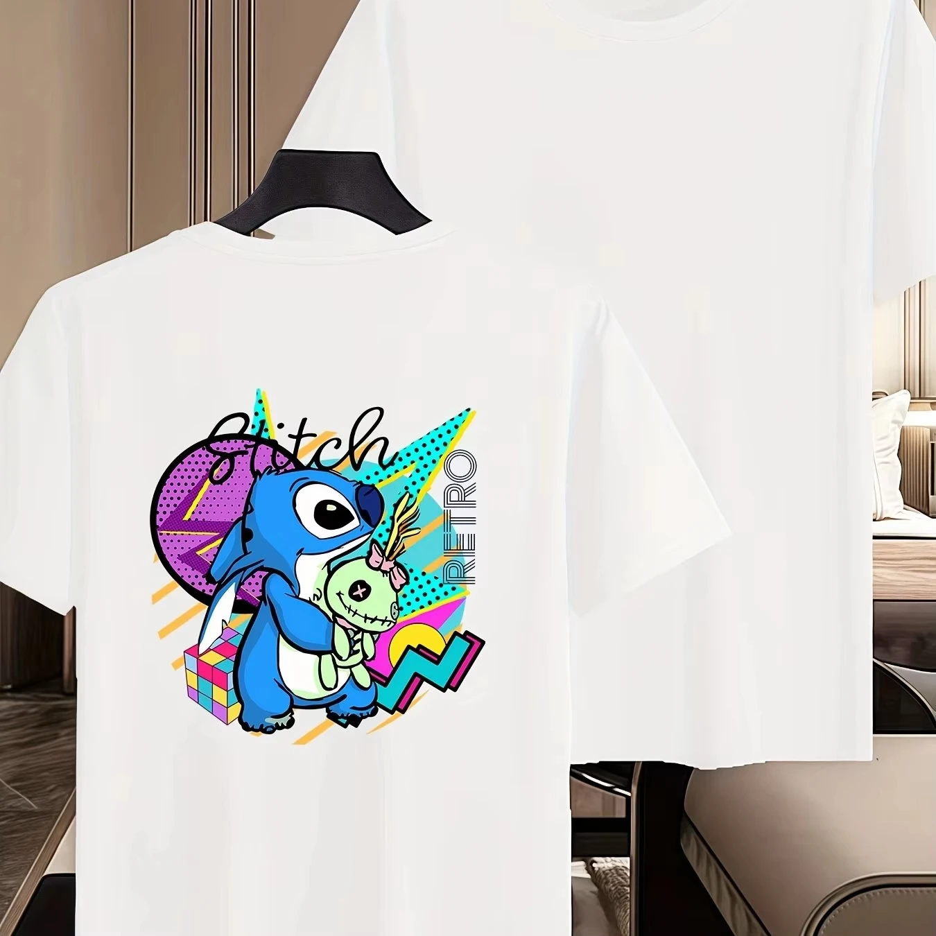 

Kids Girl Boy Stitch Disney Summer T-Shirt Family Parent-Child Casual Oversized Men's and Women's Short Sleeve Y2k Top