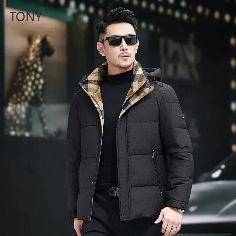 Short Down Jacket Casual Man Sack Hooded Jackets Designer Clothes Men Duck Padding 2025 Winter Coat