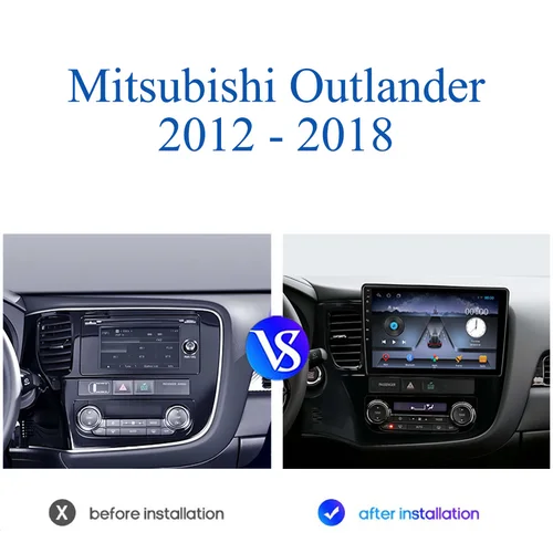 Imagen 2 del producto Para Mitsubishi Outlander 2012 2013 2014 2015 2016 2017 2018 Android 14 Radio de coche Audio estéreo Video A/V HU cinta DVD Cassette RDS