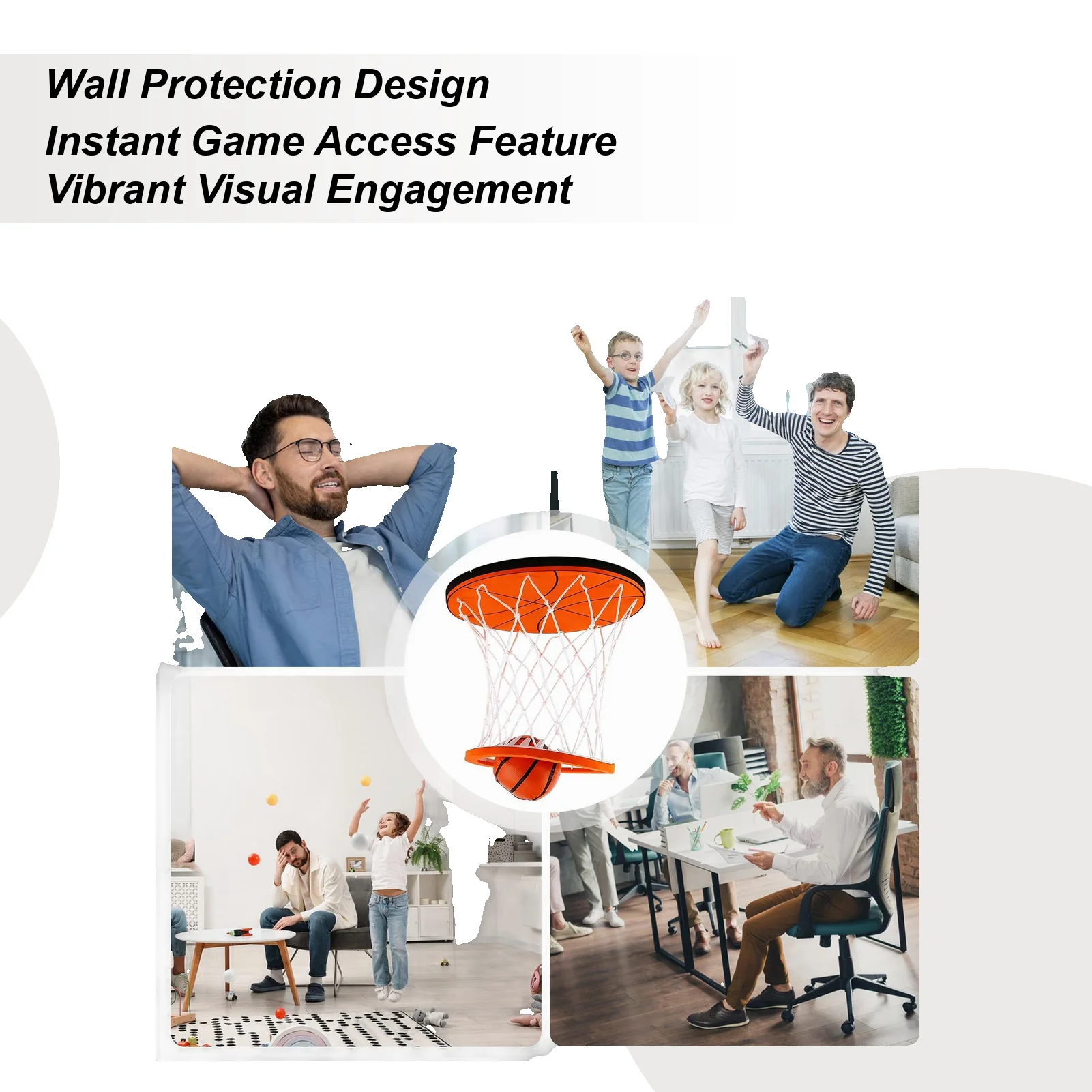 Cerceau de basket-ball au plafond, jouet de but au plafond, jouet d'exercice amusant pour intérieur et extérieur, chambre à coucher, fête, école, dortoir pour enfants