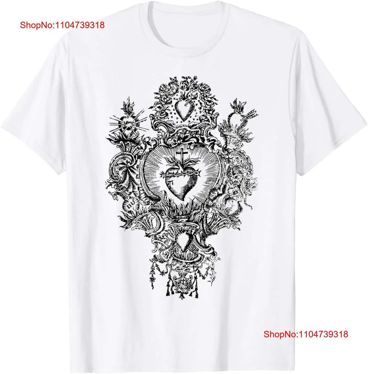 Dévotion au Sagré Coeur de Jésus Vintage Art Catholique T-shirt vintage Lavé graphique Haut polyvalent pour un usage quotidien