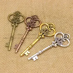 Free Shopping Large Crown Key Charms Vintage Zinc Alloy Jewelry llaves Charms 10pcs 32*84mm Hot Sale