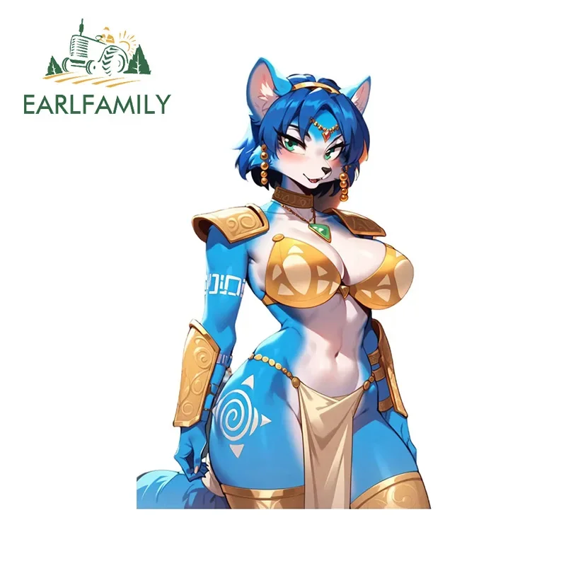 EARLFAMILY 13cm x 8.5cm Krystal Bikini Car Stickers Anime Furry Tattoo Windows Decal Creative Scratch-Proof Trunk Car Goods