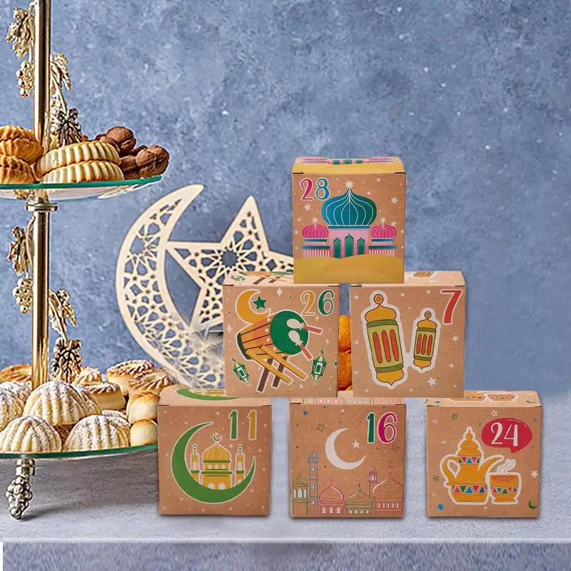 2025 Eid Calendar Block Set Eid Themed Number Boxes 30 Day Advent Calendars Eid Calendar Block Set Eid Candy Boxes For Mother's