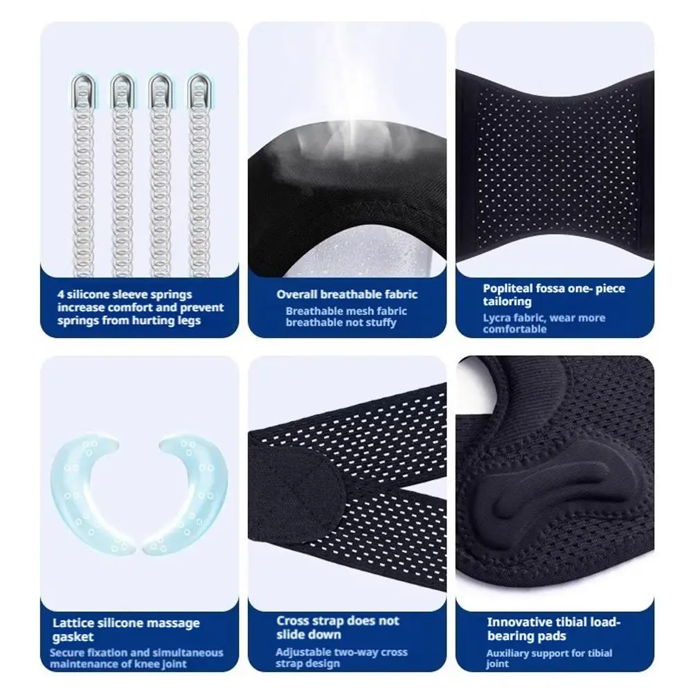Knieschützer, Kniebandage, Stützwickel, Arthritis, Verletzungen, Erholung, atmungsaktive Kniestütze, Knieschoner mit seitlichen Stabilisatoren – Detail 11