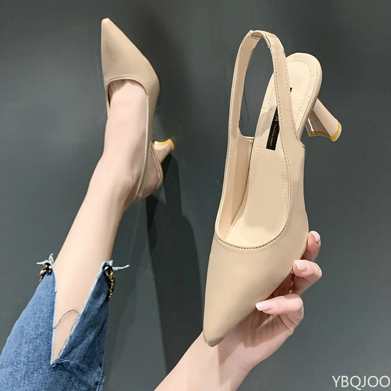 Spring and Summer Fashion New Pointed High-heeled Women's Shoes with Thin Heel and Toe Cover Shallow Mouth Single Shoe for Women