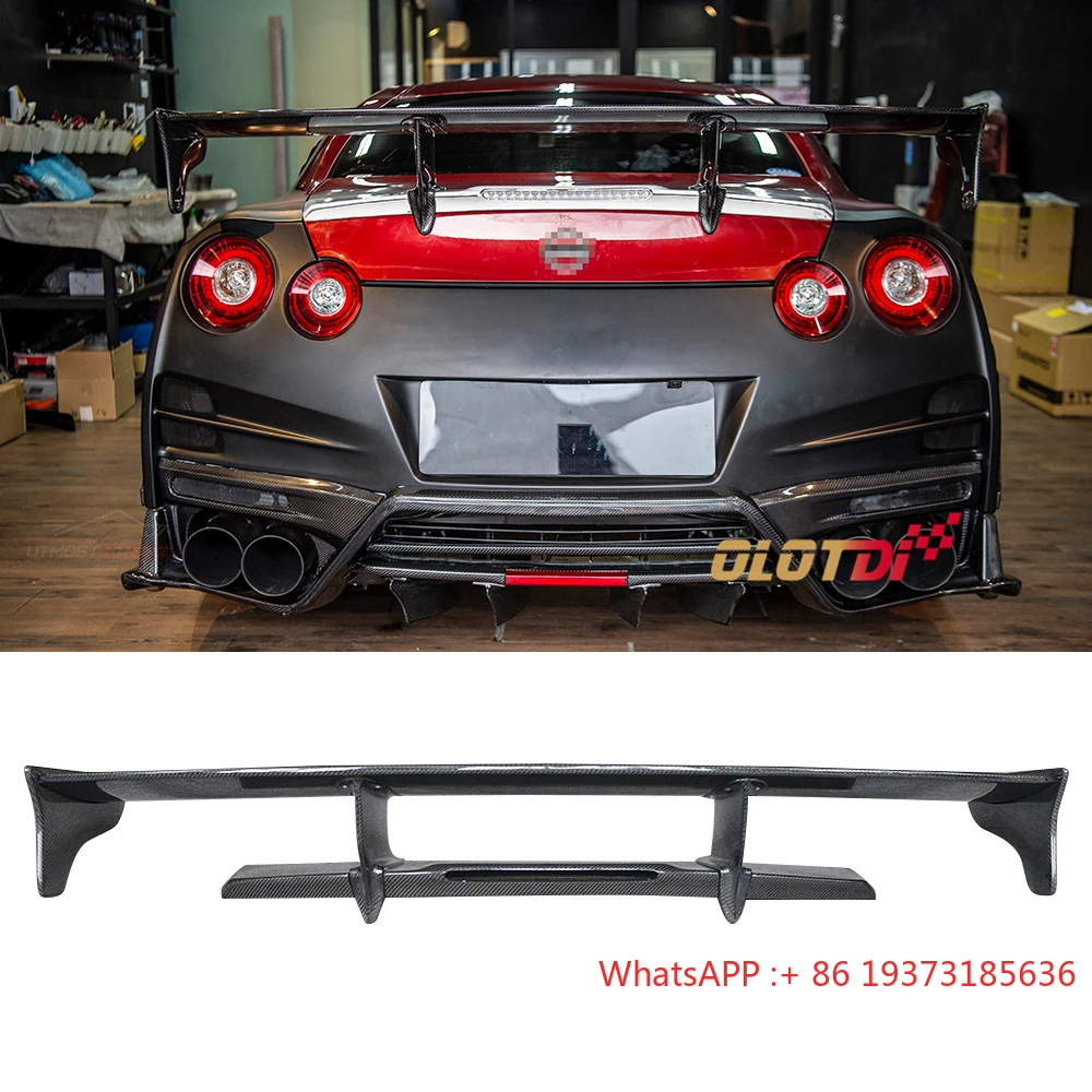 TOPSC-1 Style Carbon Fiber Rear Trunk Lip Spoiler Wing 2009-2023 Nissan GTR R35 Car Spoiler
