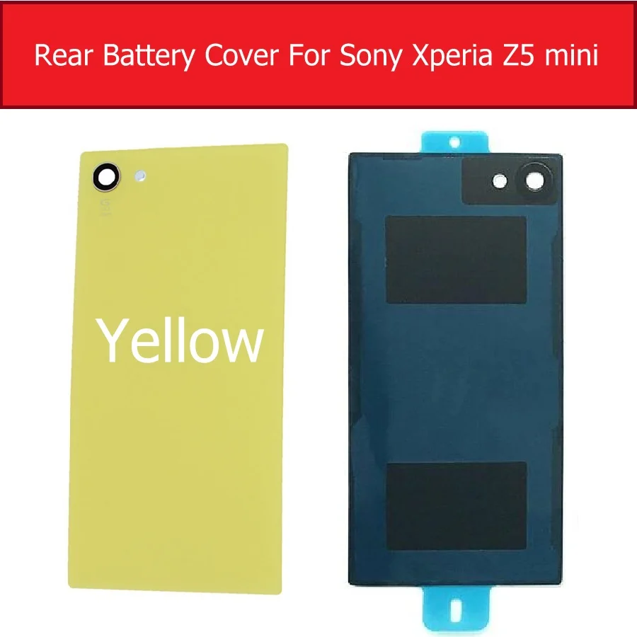 Rear Battery Door Housing Glass Cover for Sony Xperia Z5 Compact/Z5 mini /J5 Compact E5823 E5803 back Glass Cover case + 1x Film