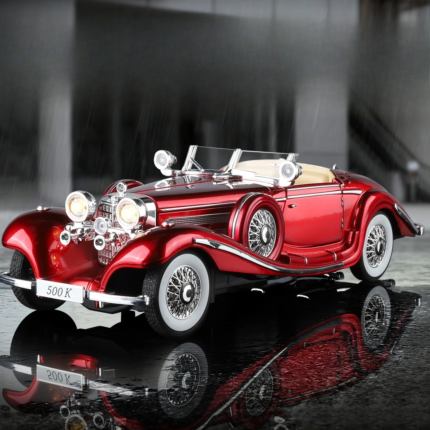 

Масштабная модель автомобиля 1:24 Big 500K из сплава, имитация классического кабриолета, украшение, детские игрушки, подарки, оптом