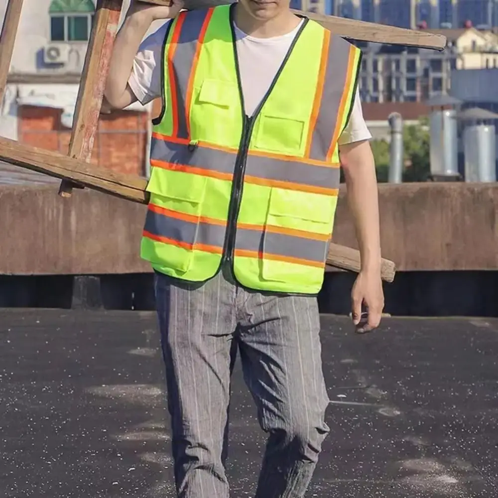 

High Visibility Reflective Safety Vest Wear Resistant Fashion Traffic Waistcoat Comfortable Breathable Cycling Safe Jacket