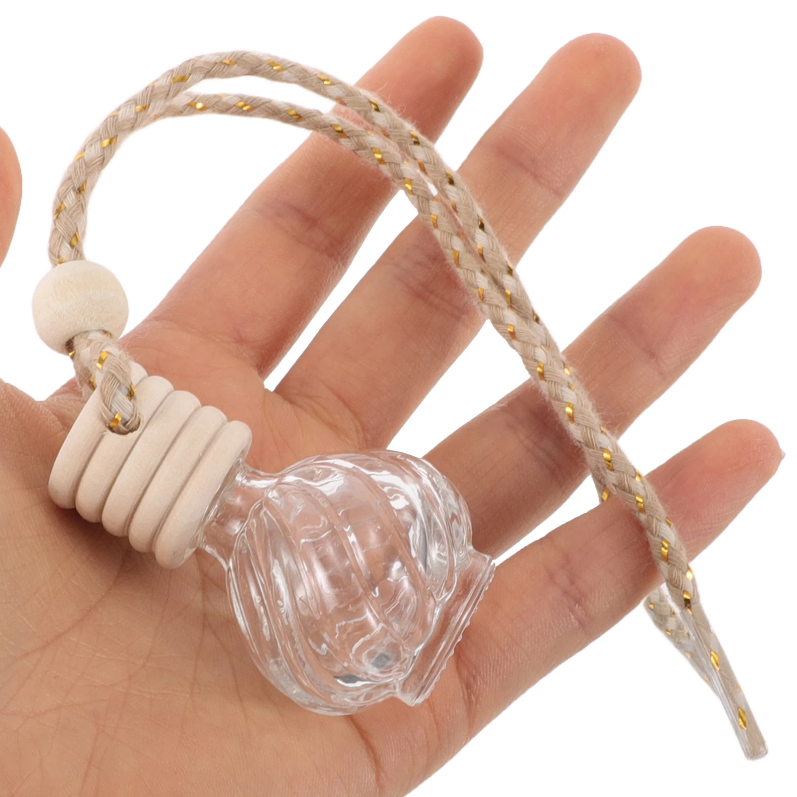 

2Pcs Car Essential Oil Hanging Bottle Refillable Glass Aromatherapy Diffuser for Vehicle Freshener Compact Home Office Decor