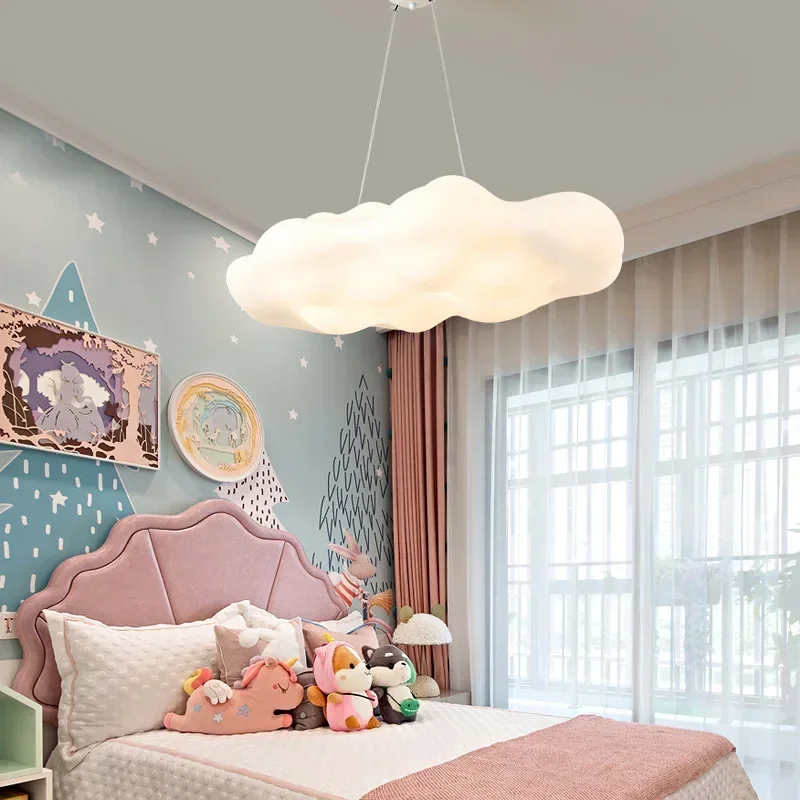 White Cloud Chandelier Modern Simple Acrylic Cloud Shape Nordic LED Ceiling Living Room Bedroom Cloud Shape Chandelier