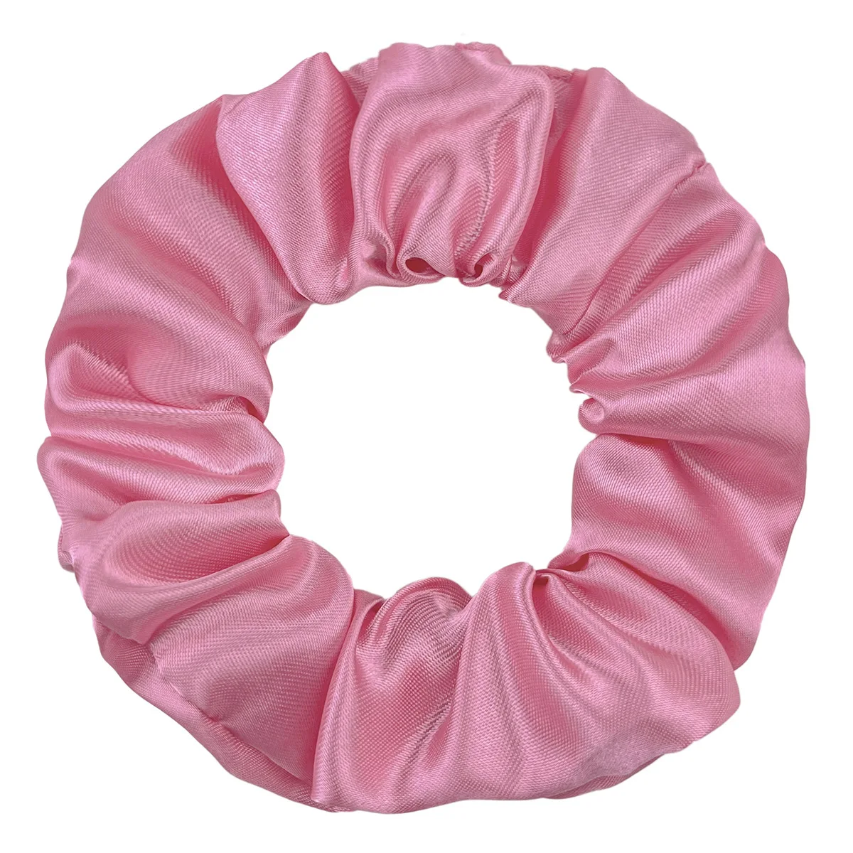 Korean Trendy Pink Satin Elastic Hair Bands Scunchies Ponytail Holder Scrunchy Hair Ties  Women Girls Headwear Ponytail Holder