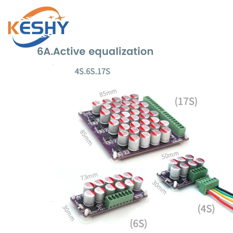 6A Active Equalizer Whole Group Balancer Lifepo4 18650 Lithium Battery Energy Transfer 4S 6S 17S Equalization Capacitor