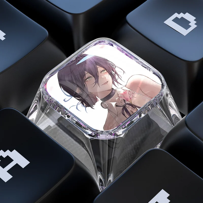 جديد بالمنشار Reze شخصية كيكابس واحدة الكرتون لطيف عبر محور أنيمي مخصص لوحة المفاتيح الميكانيكية Keycap 1u بالتنقيط الغراء كيكابس