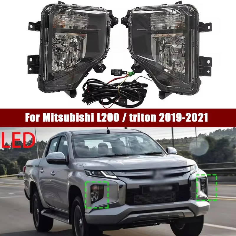 

Противотуманная фара для Mitsubishi L200/triton 2019-2021, передние дневные ходовые огни, фары дальнего света, автомобильные фары, противотуманные фары в сборе