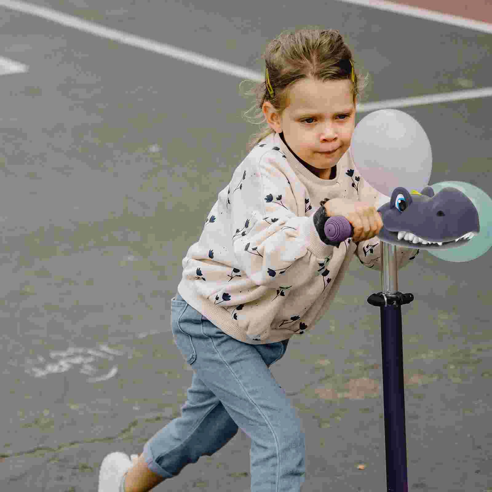 Guidão decoração bicicleta elétrica scooter para crianças equilíbrio dinossauros menina sílica gel dos desenhos animados criança criança