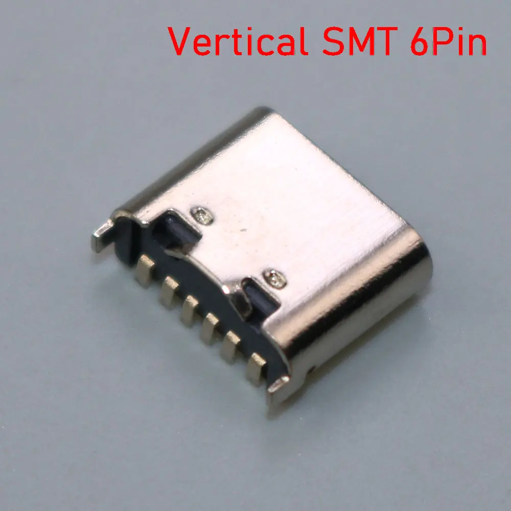 YuXi 5-10Pcs 6Pin Vertical SMT Socket Connector USB Type C 3.1 Female SMD For PCB design DIY High Current Charging — zdjęcie 5