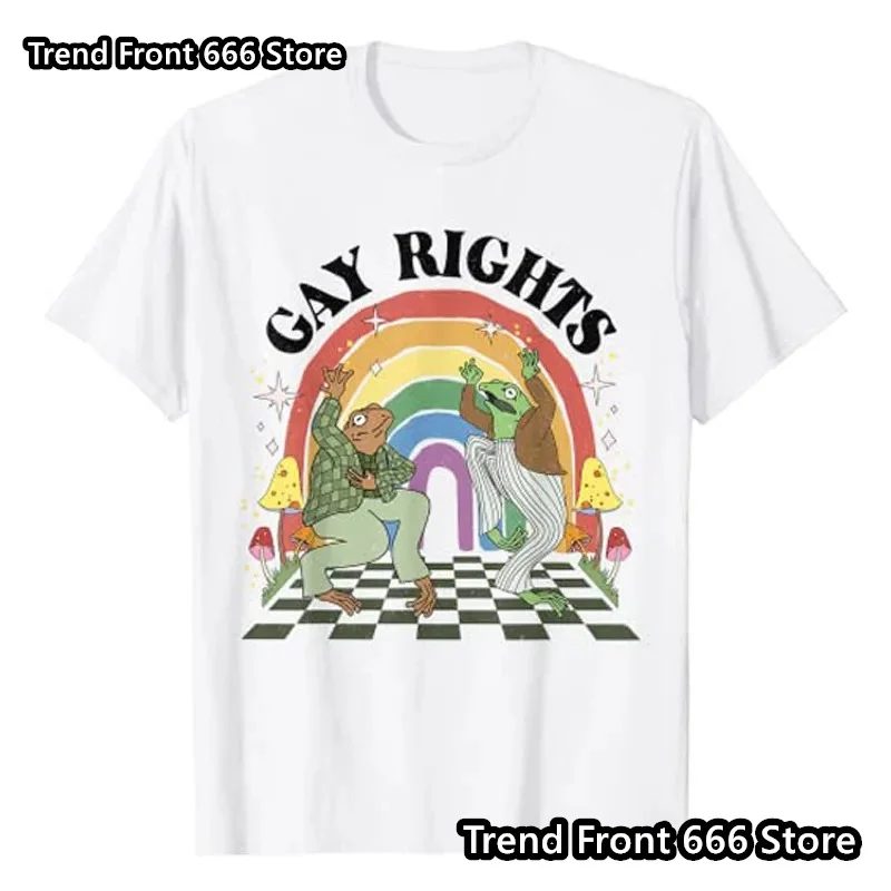 New Arrives Mens Cotton Gays Rights Tshirts Summer Trendy Rainbows Pattern Prited Short Sleeve High quality Tops