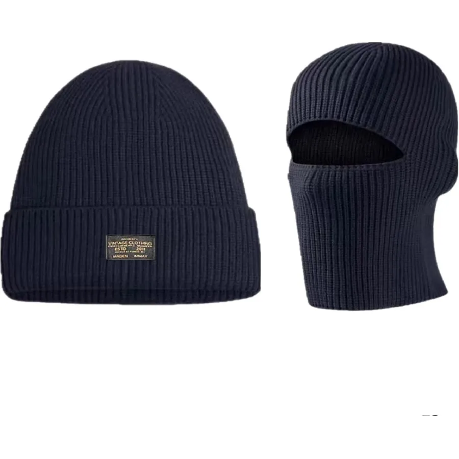 

Balaclava Face Mask Beanie Hats 2 in 1 Knitted Beanie for Men Women Full Face Ski Mask Face Cover Outdoor Sports