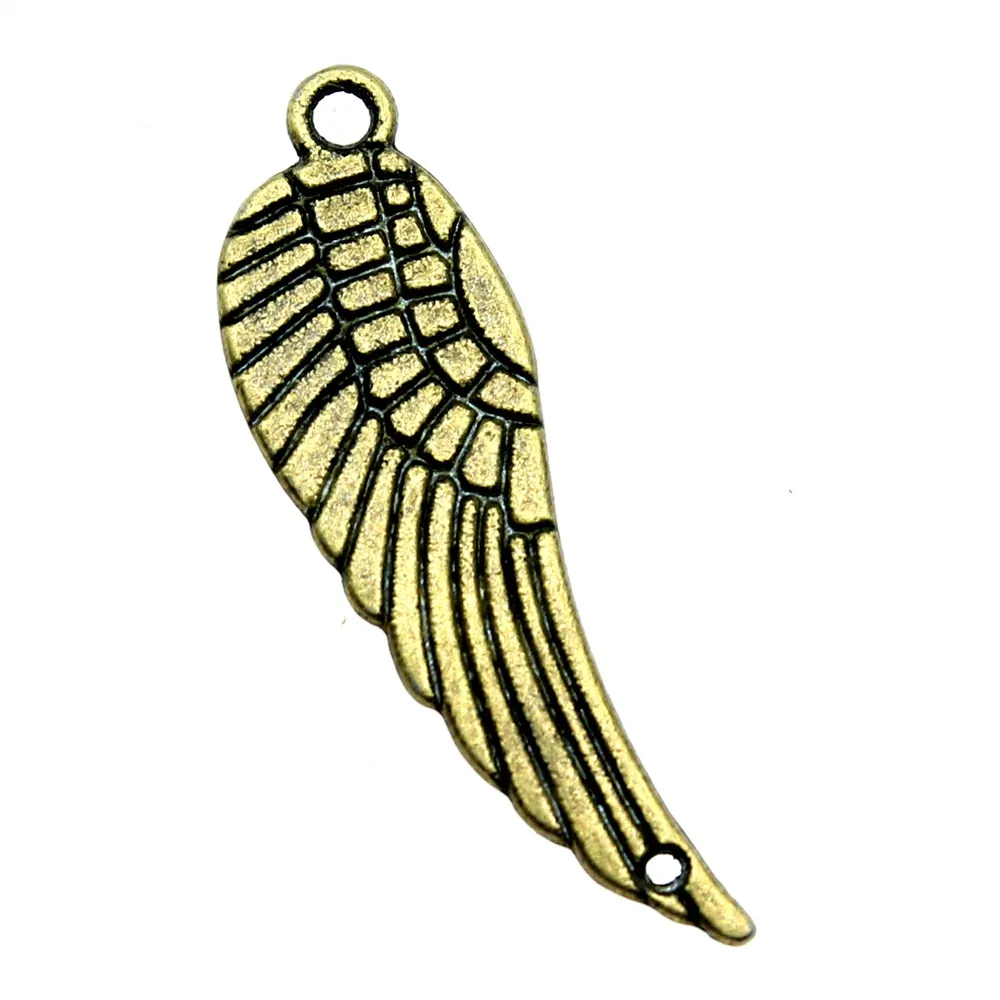 WYSIWYG 10pcs 30x9mm Wing Pendants Antique Silver Color For Making Jewelry Wing Charms Wing Pendants Charms