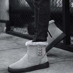 Man Shoes Winter Platform Snow Boots for Men Warm Offers Vintage Footwear Hot Selling Y2k Trendy 2025 Non Slip Offer Size 45 New