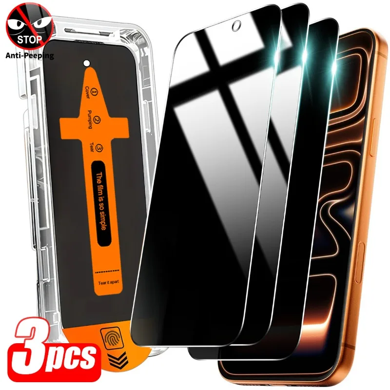 

3Pcs Privacy Screen Protectors for iphone 17 16 Pro Max 15 14 16 Plus 13 12 Mini Tempered Glass For IPhone 11 Pro 16e Air XR XS