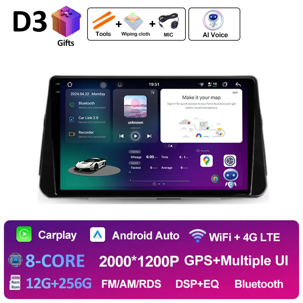 Android 14 Draadloze Carplay Auto voor NISSAN MICRA KICKS 2017 2018 2019 Autoradio Multimedia Videospeler 4G Navigatie GPS BT