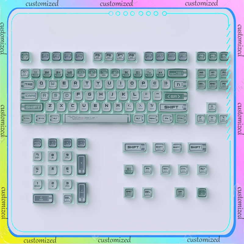 

Original Binary Punk Future Series Transparent Keycap PBT Double Skin Milk Keycap Sublimation 117 Key Keycap