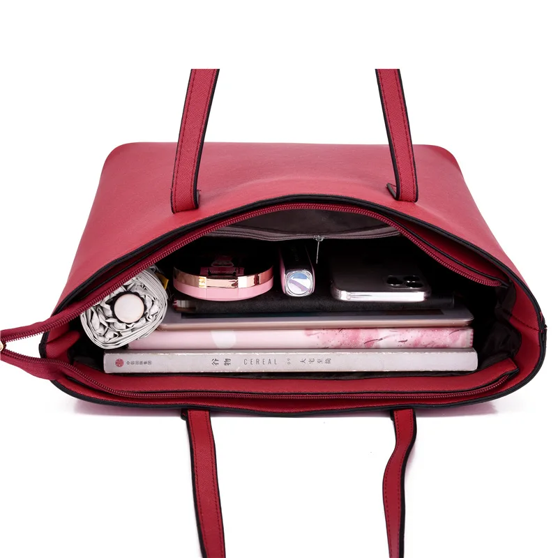 4Pcs/Set Fashion Woman's Bag Soft Leather Shoulder Bags Simple PU Crossbody Bags Ladies Bag Set Exquisite Purse For Girls