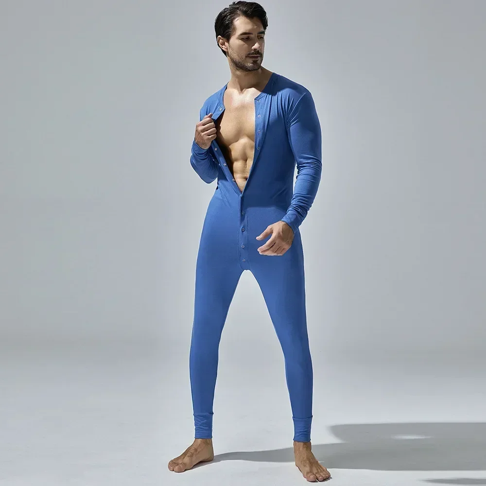 Men's Underwear Mens Sports Jumpsuit One-piece Tights Crotch Pajamas Youth Elastic Underpants