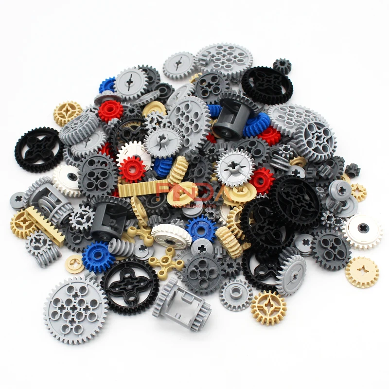 198 PCS Technical Gear Building Block Kit 27938 46372 87407 76244 6573 Bulk Parts MOC Bricks Package Kid Mindstorms Assembly Toy