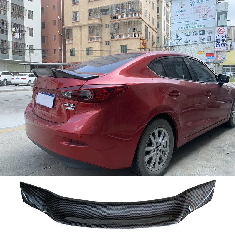 De Fibra De Carbono Tronco Traseiro Asa Spoiler, Acessórios do carro, Fit para Mazda 3 Axela Sedan 4Portas2014 2015 2016 2017 2018 2019, Alta Qualidade