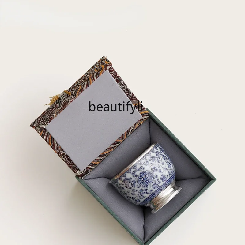 lt Liu Yin master cup gift box teacup personal special gift for elders to receive mother's birthday banquet gift