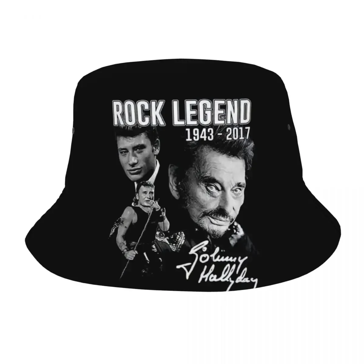 

Панама Johnny Hallyday на заказ для мужчин и женщин с принтом Франция Рок-певец Летний пляж Солнце Франция Рок-певец Рыбак Кепка