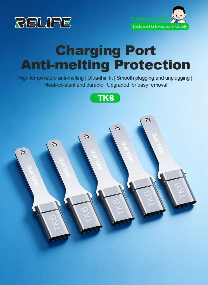 RELIFE TK6 Phones Type-C Tail Plug Anti Melting Protective Cover Safe Disassembly Welding Heat-resistant No Deformation Repair