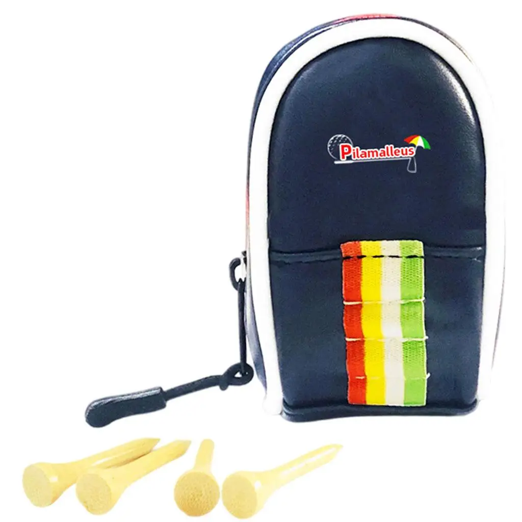 Golf Ball Pouch Holder Belt Waist Bag Made of Leather for Golf Sports Accessory Holds