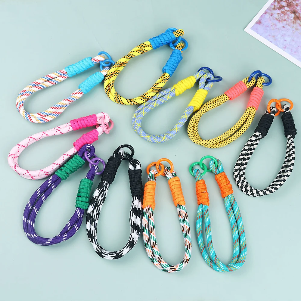 Hot Sale Anti-loss Rope Woven Colorful Keychain Wrist Strap Keyring Hanging Chain Ring Cord Mobile Phone Lanyard Universal New