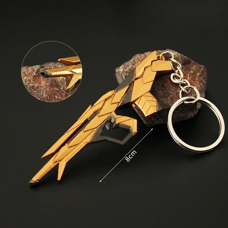 Valorant Mini gun weapons Keychain model Game Peripheral Sovereign Vandal Pistol Backpack Pendant Metal Crafts Boy toys Gifts