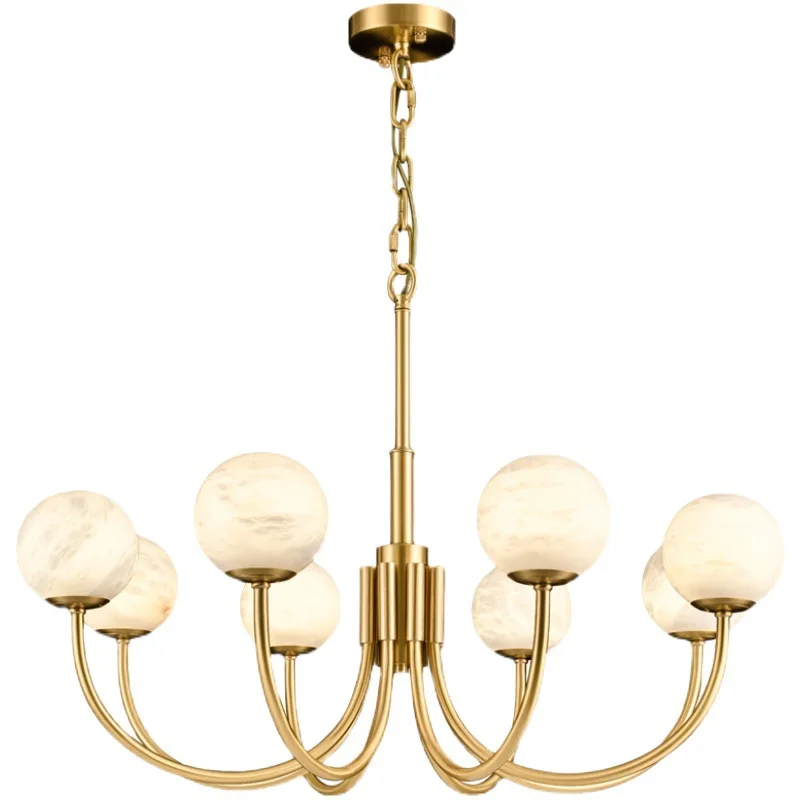 

All-copper marble ball chandelier, living room, dining room, bedroom household lamps