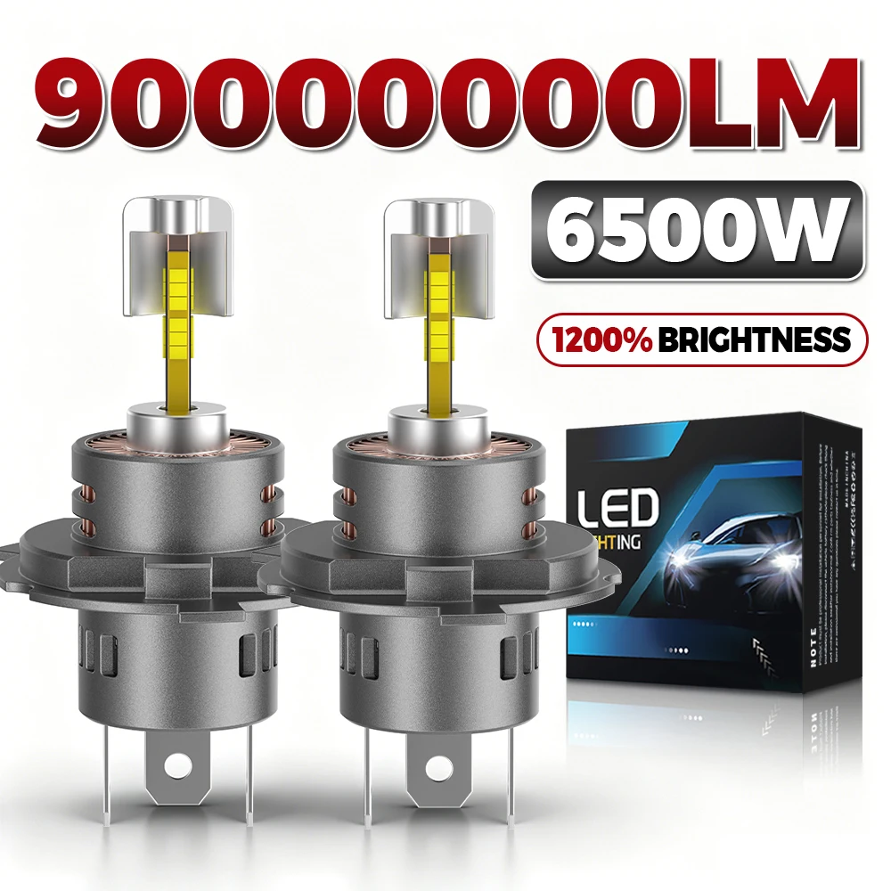 9000000LM Led Light 3D H7 H4 H11 H1 LED Car Headlight Canbus H8 9005 HB3 9006 HB4 for Car 360 Turbo HeadLamp Wireless 6000K 12V