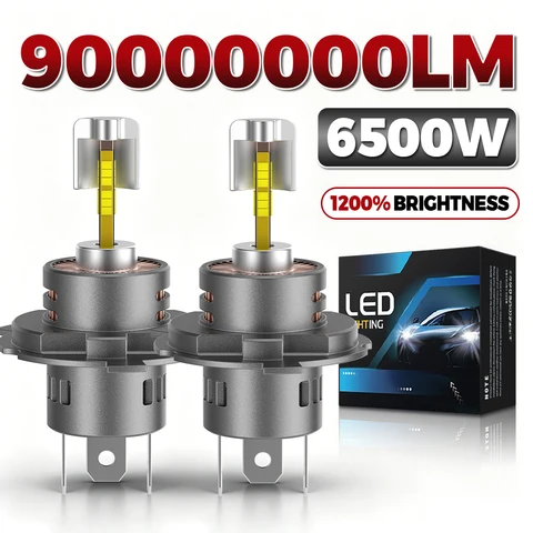 Светодиодные лампы 9000000LM 3D H7 H4 H11 H1 для автомобильных фар Canbus H8 9005 HB3 9006 HB4, 360 Turbo HeadLamp, беспроводные, 6000K, 12V