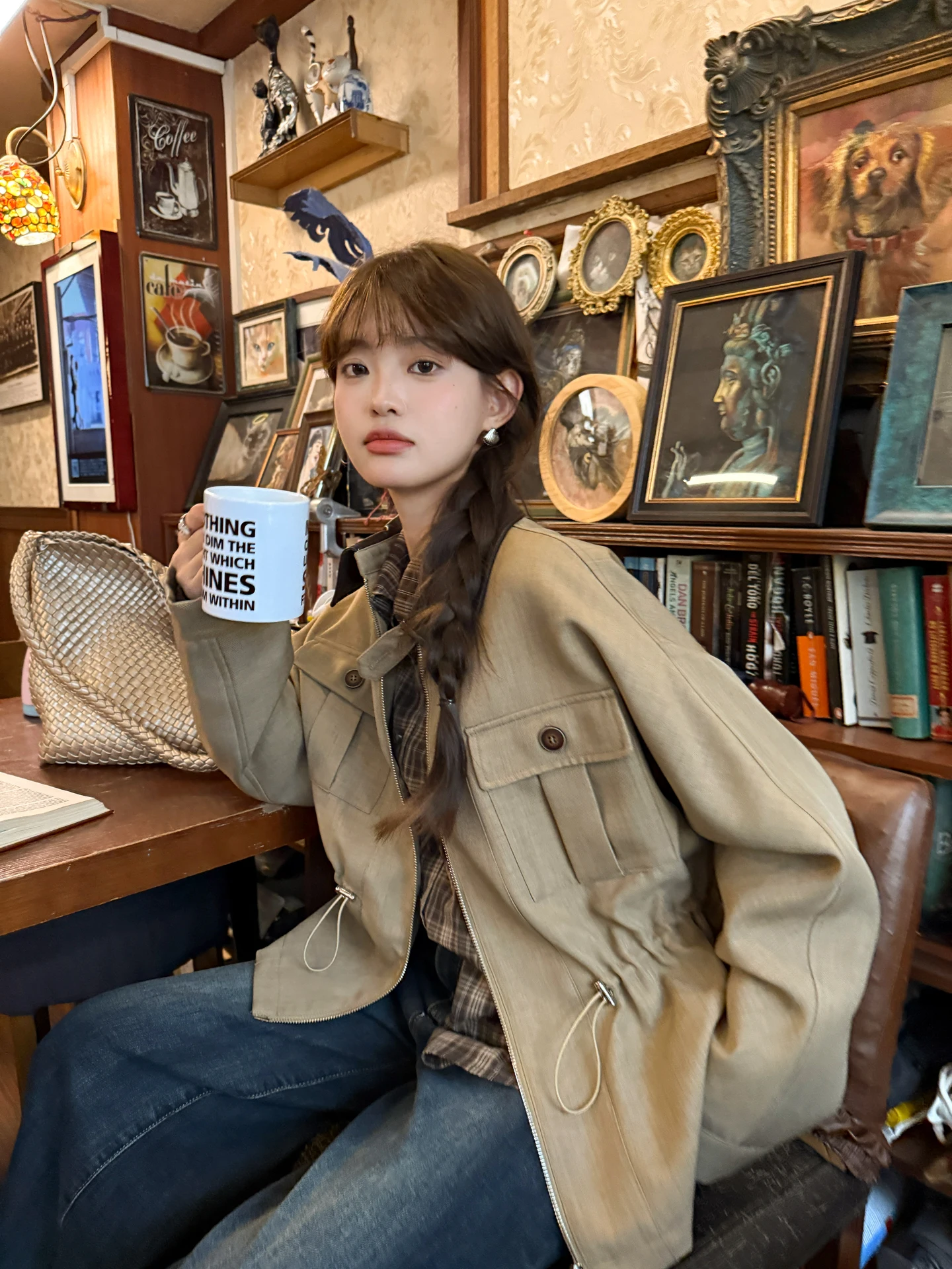 

Женское повседневное свободное пальто-бойфренд Jaet, осень-зима, новый цвет, Blo Waist Inward Faion, сладкий длинный топ све