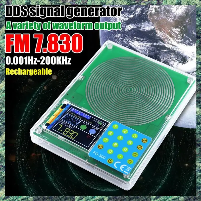 SCLS Function Signal Generator 0.001Hz-200Khz Signal Generator 1.8-Inch TFT Display Sine+Square+Triangle+Sawtooth Waveform